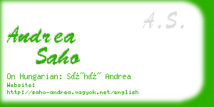 andrea saho business card